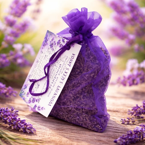 Pytlíček s levandulí fialový , organza, 25 g